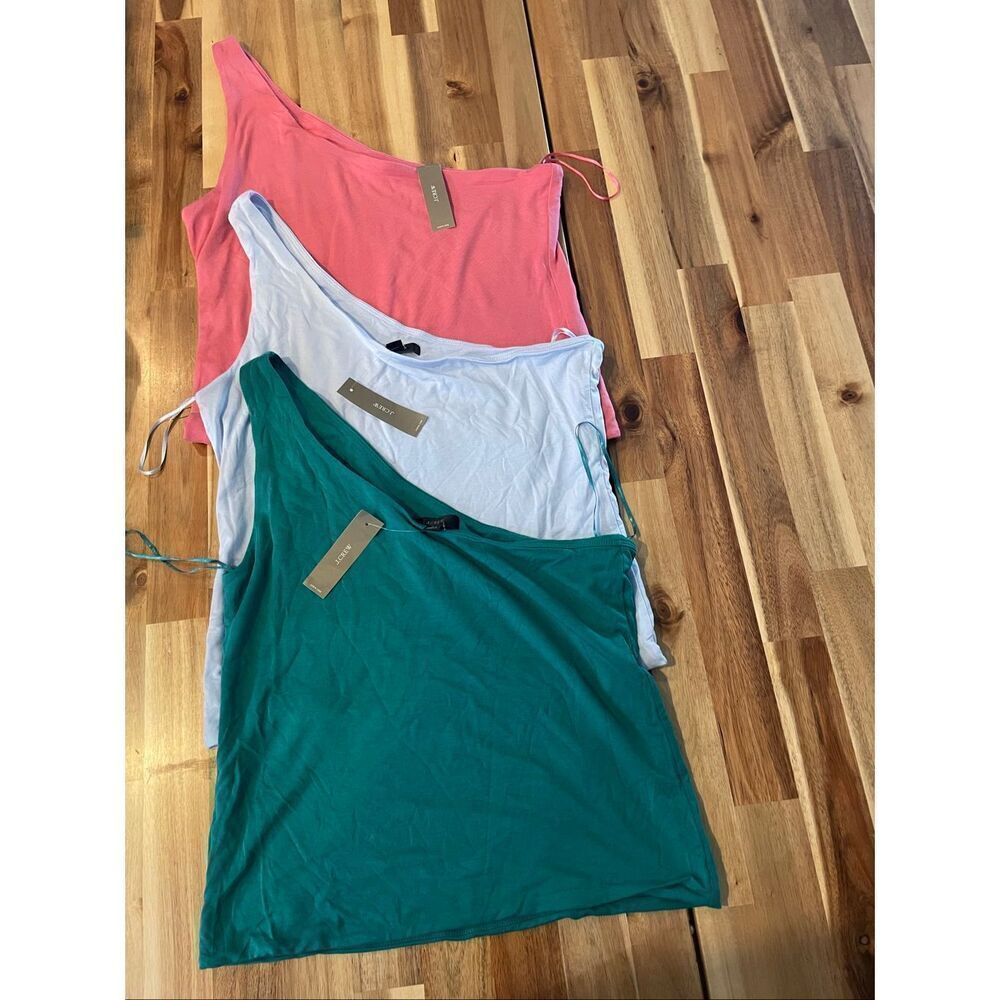 Bundle of 3 J.Crew FormKnit one-shoulder tank tops